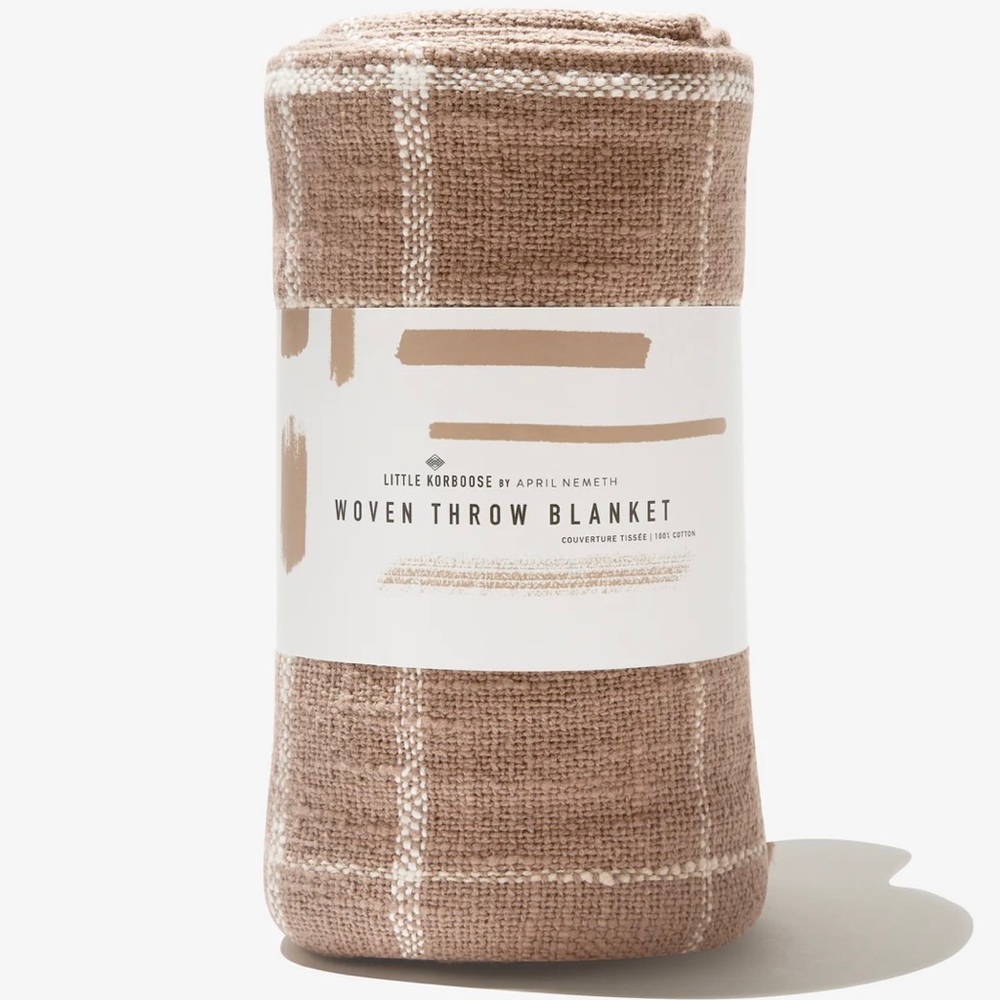 Woven Throw Blanket by Little Korboose. Brand New!